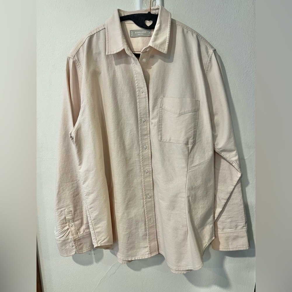 Everlane Organic Cotton Button Down in Peachy Pink